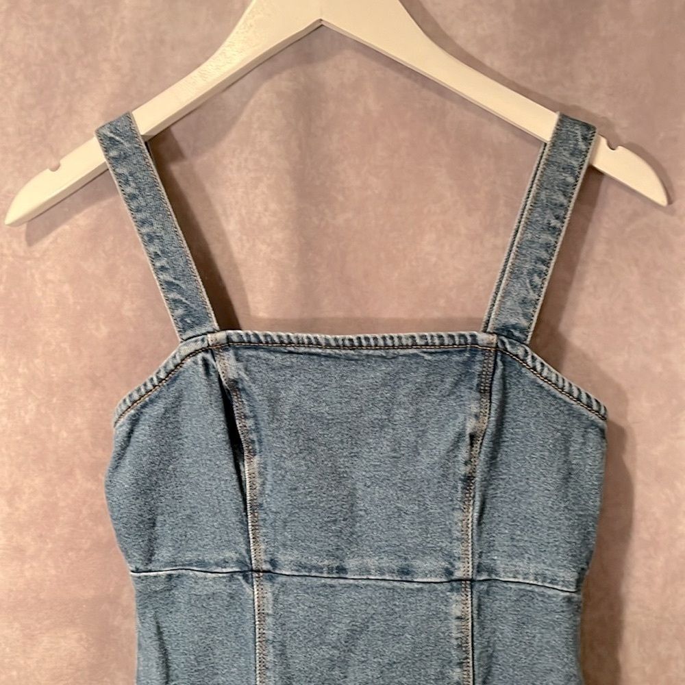 Hollister Overalls Denim Blue Mini Dress size XS - Picture 4 of 9